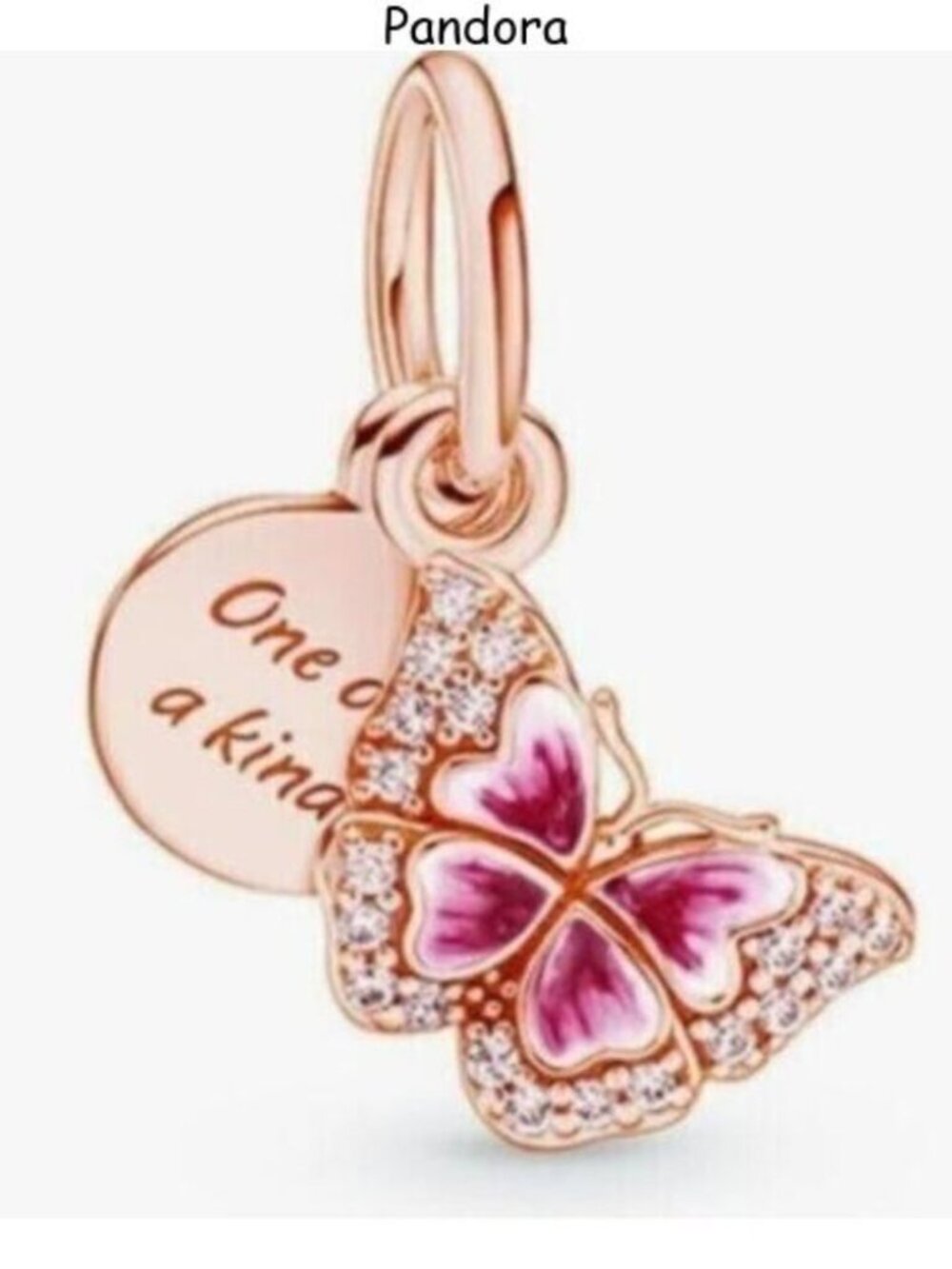 Pandora Rose Gold and Pink Butterfly Bracelet Charm